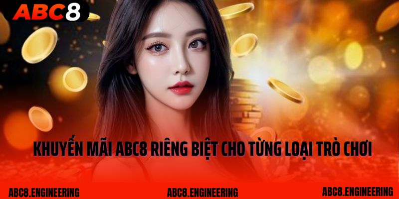 Khuyến mãi ABC8 riêng biệt cho từng loại trò chơi